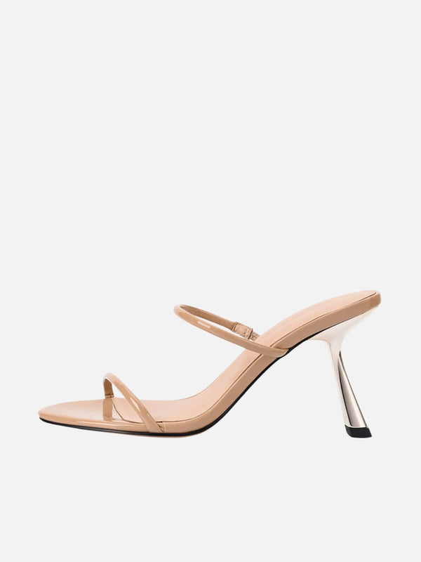 perlu Marilyn Sandal - Beige Patent Leather