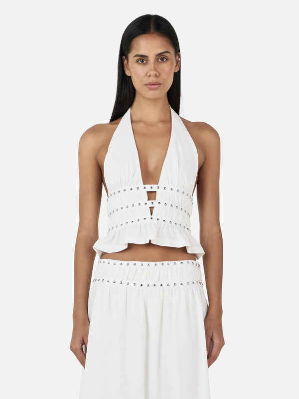Perlu Mavis Studded Top - Ivory