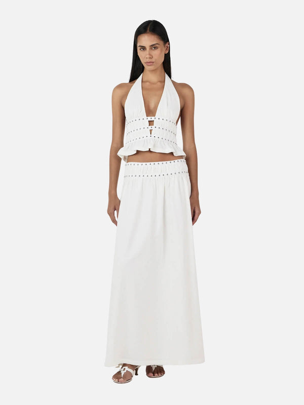 perlu Mavis Studded Top - Ivory