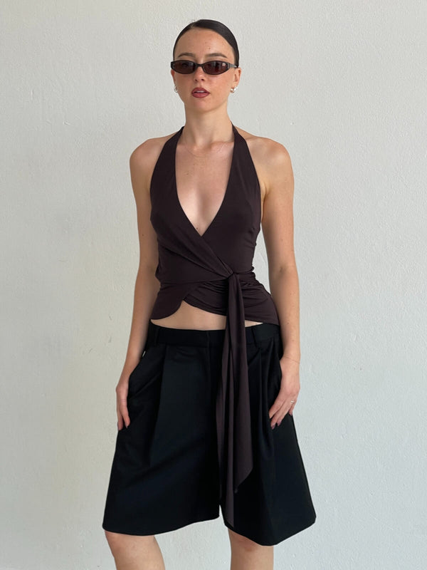 Perlu Mia Halter Top - Dark Chocolate