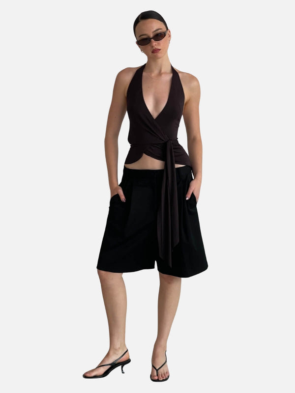 perlu Mia Halter Top - Dark Chocolate