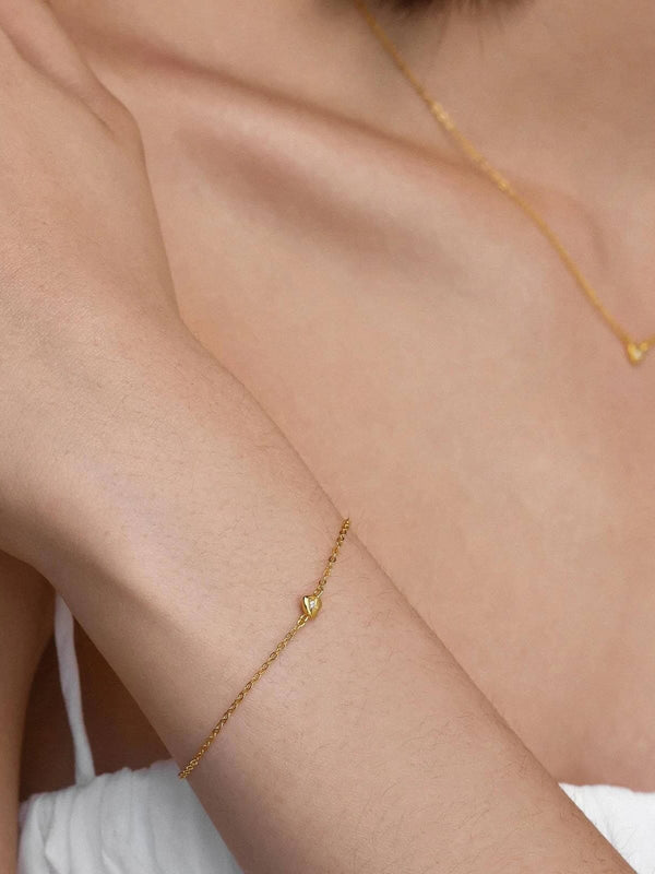 Perlu Mini Heart Bracelet - Gold