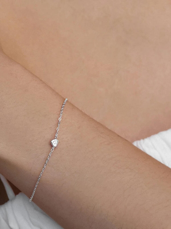 Perlu Mini Heart Bracelet - Silver