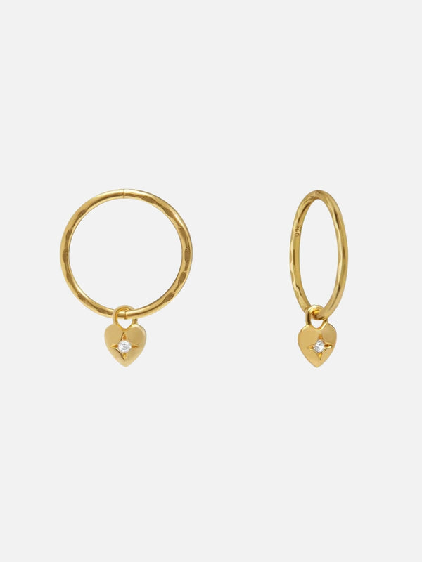 perlu Mini Heart Hoops - Gold