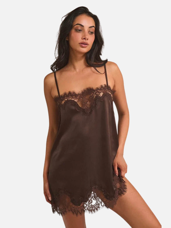 perlu Olivia Slip - Espresso