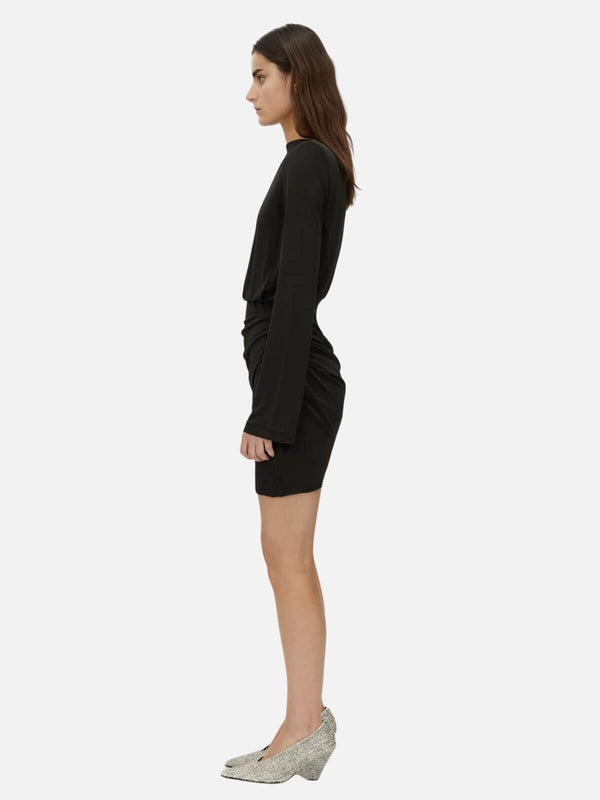 Perlu Paloma Long Sleeve Mini Dress - Black