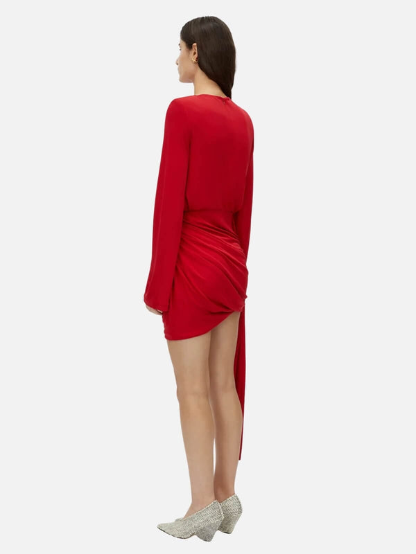 Perlu Paloma Long Sleeve Mini Dress - Scarlet