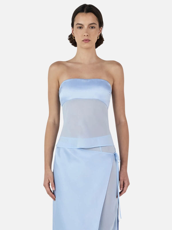Perlu Patrice Strapless Top - Baby Blue