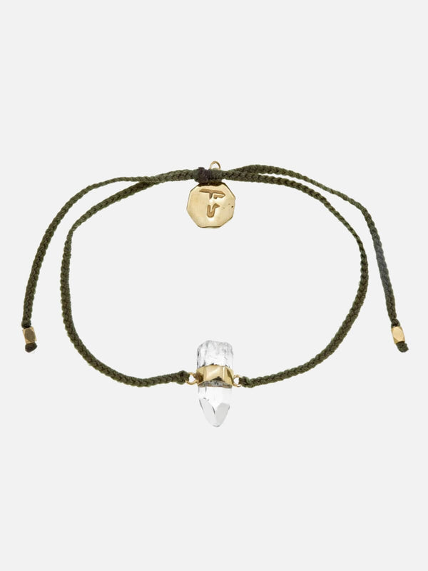 perlu Quartz Crystal Bracelet - Olive/Gold