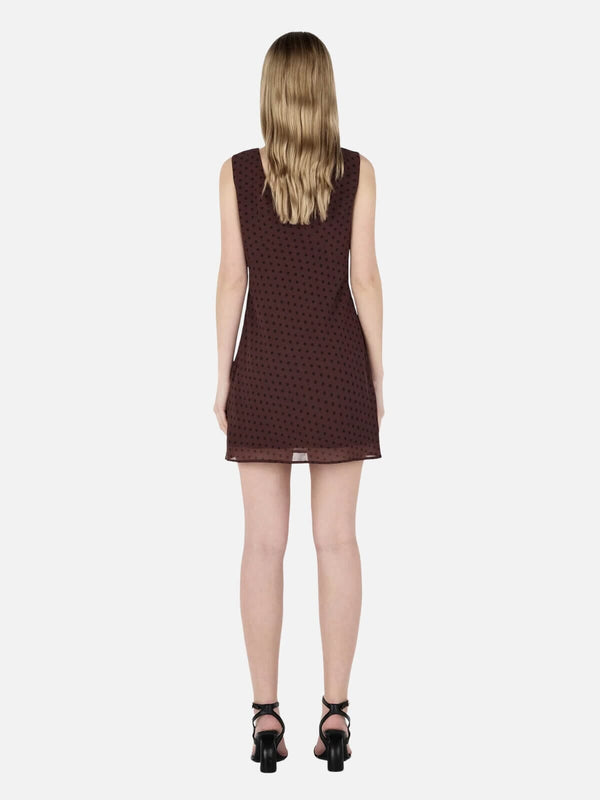 Perlu Quinn Mini Dress - Chocolate Polka