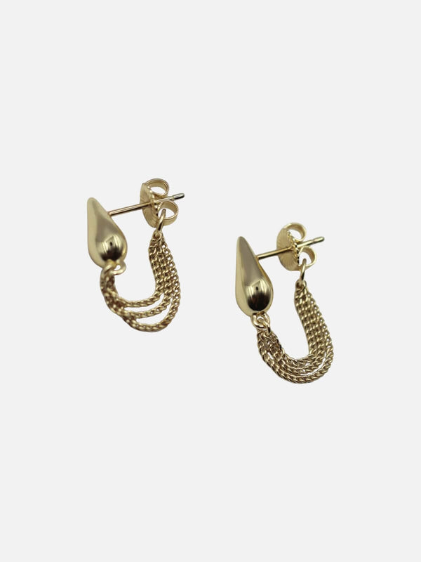 Perlu Rainfall Chain Studs: 18K Gold Plating