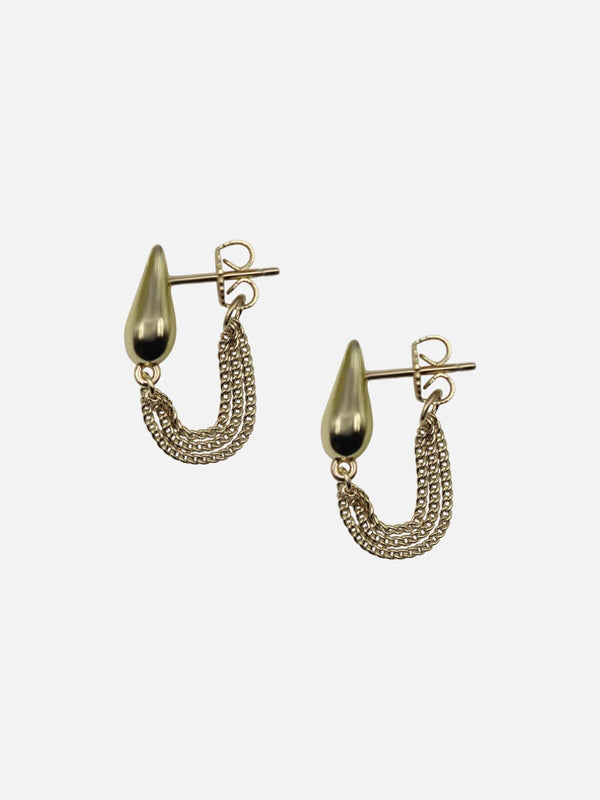 perlu Rainfall Chain Studs: 18K Gold Plating