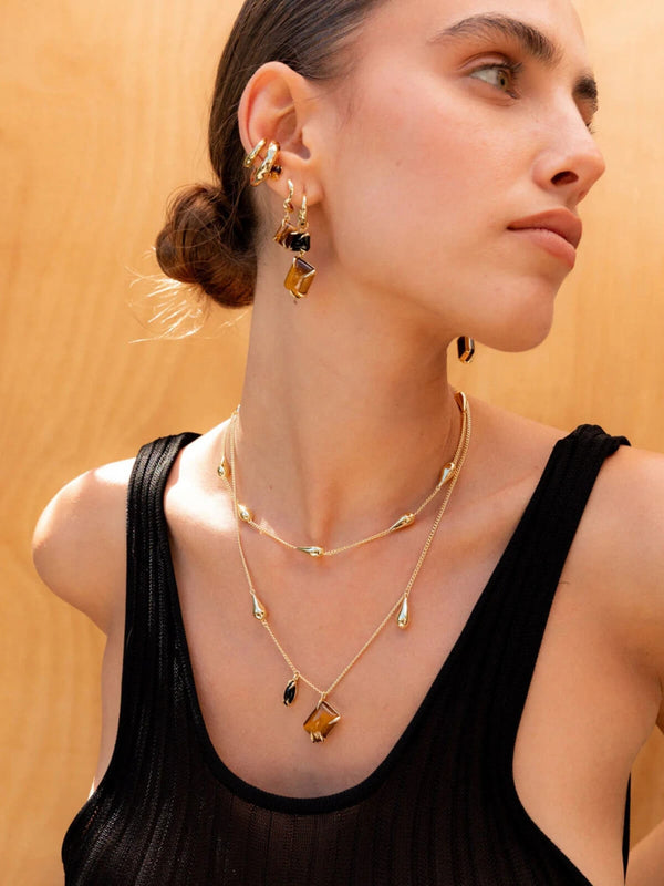 Perlu Rainfall Necklace: Brass + 18K Gold Plating