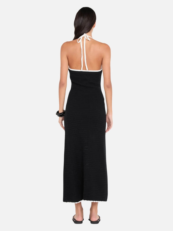Perlu Ravyn Halter Maxi Dress - Black/White