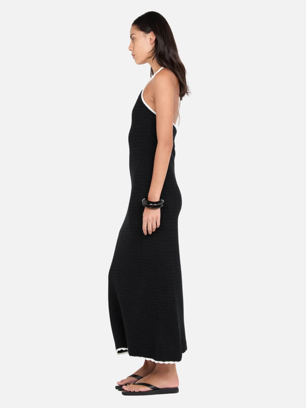Perlu Ravyn Halter Maxi Dress - Black/White