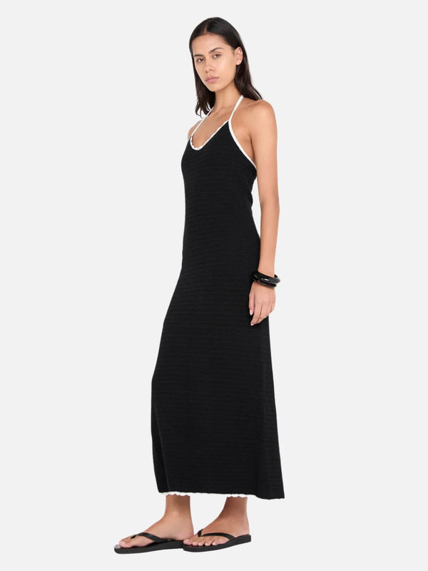 Perlu Ravyn Halter Maxi Dress - Black/White