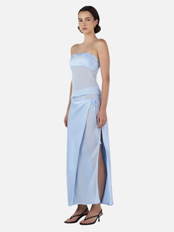 perlu Ricky Midi Skirt - Baby Blue