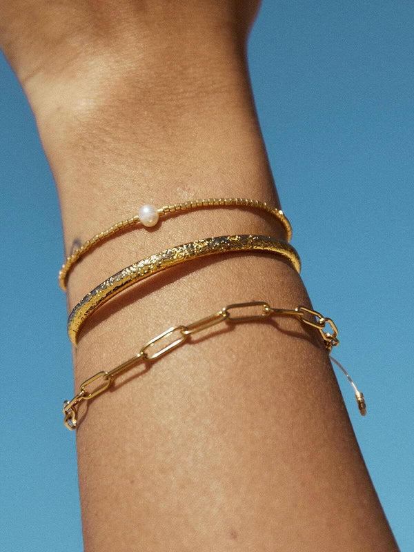Perlu River Bracelet - Gold/Pearl