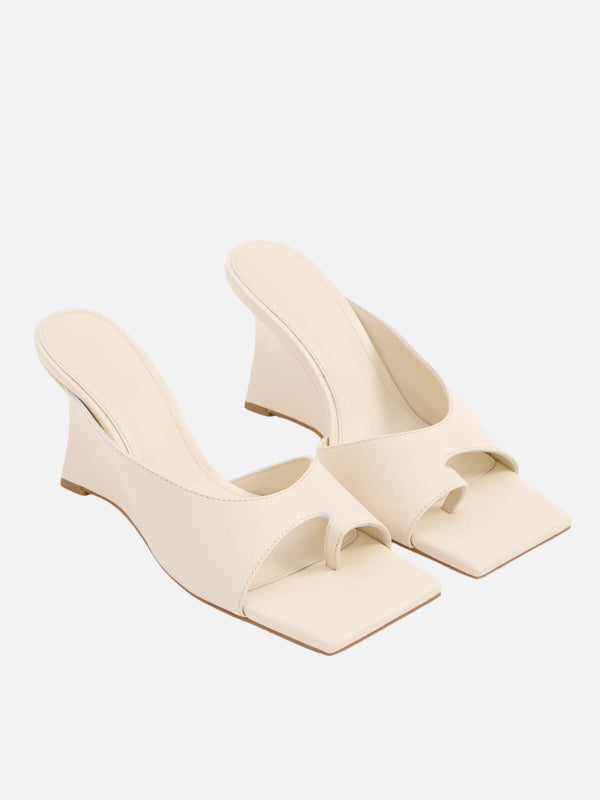 Perlu Shiva Leather Wedge - Ivory