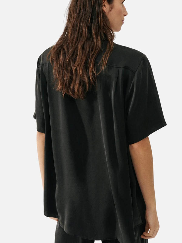 Perlu Short Sleeve Boyfriend Shirt - Black