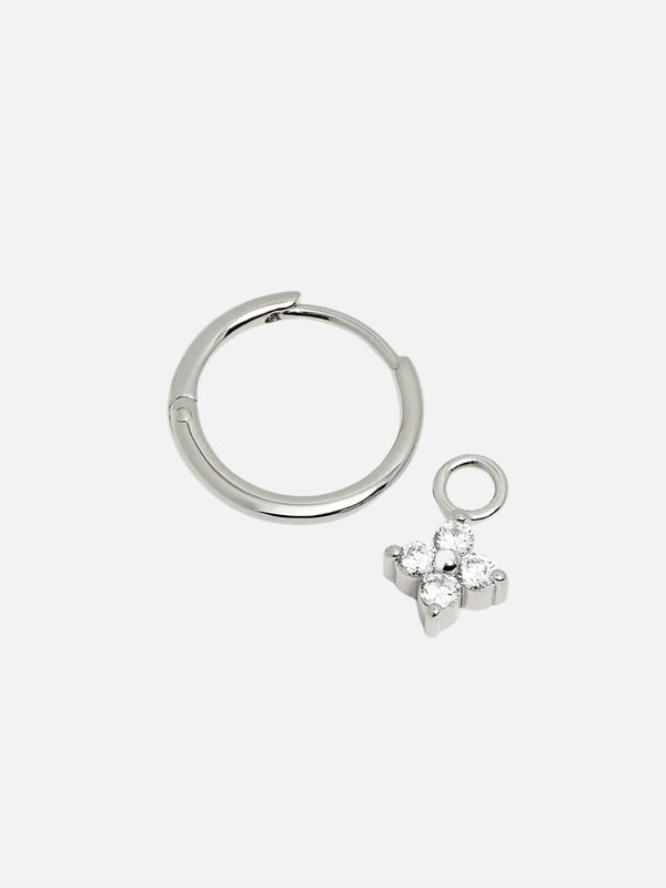Perlu Sterling Silver Crystal Bloom Hoops