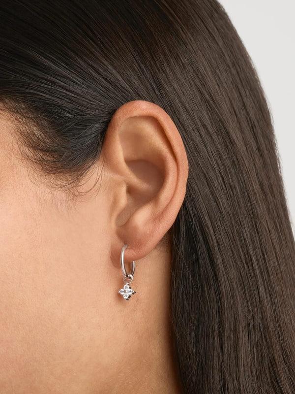 Perlu Sterling Silver Crystal Bloom Hoops