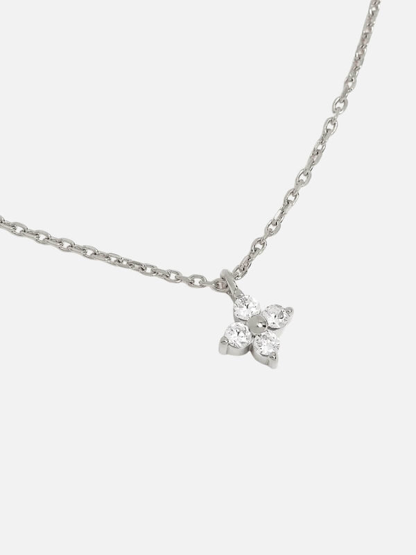 Perlu Sterling Silver Crystal Bloom Necklace