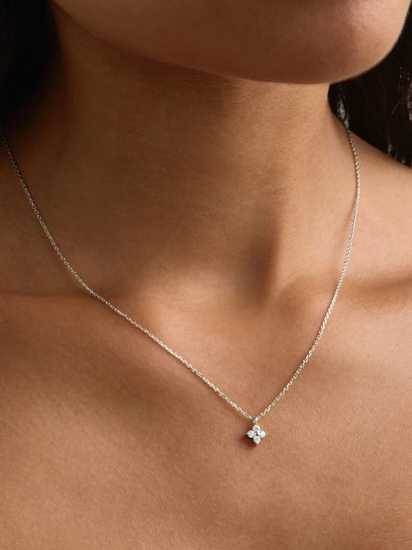 Perlu Sterling Silver Crystal Bloom Necklace