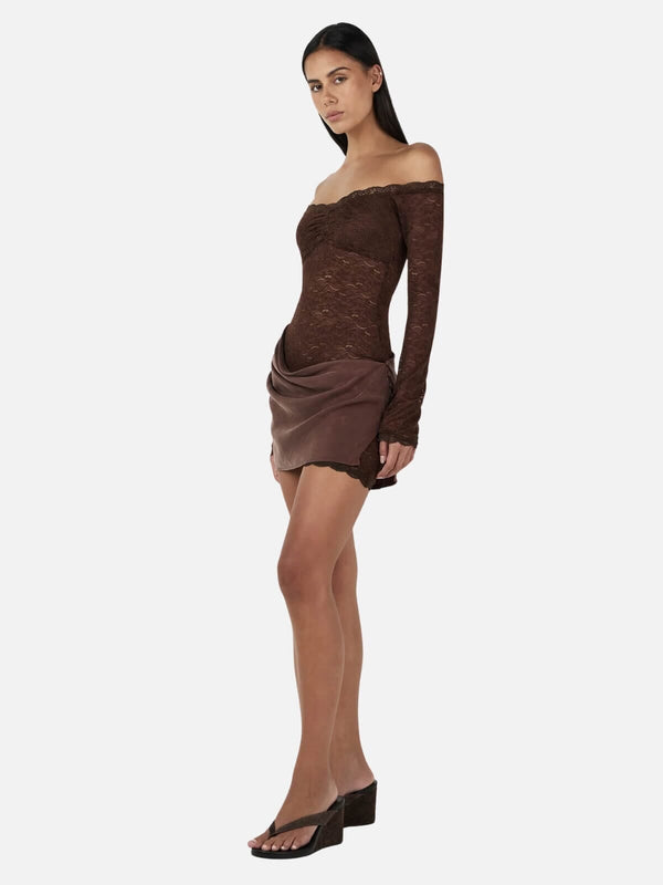 Perlu Tahnee Mini Dress - Chocolate