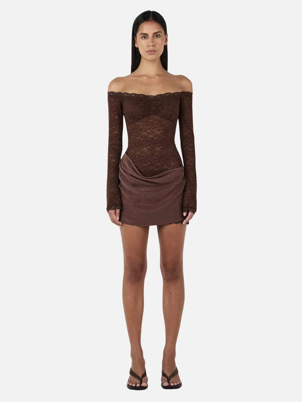 Perlu Tahnee Mini Dress - Chocolate