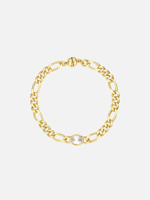perlu The Oval Bezel Chain Bracelet - Gold