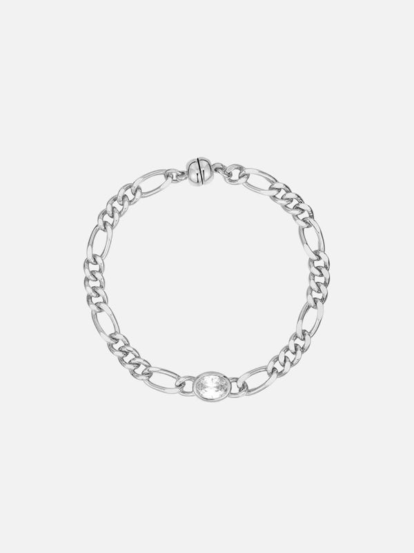 perlu The Oval Bezel Chain Bracelet - Silver