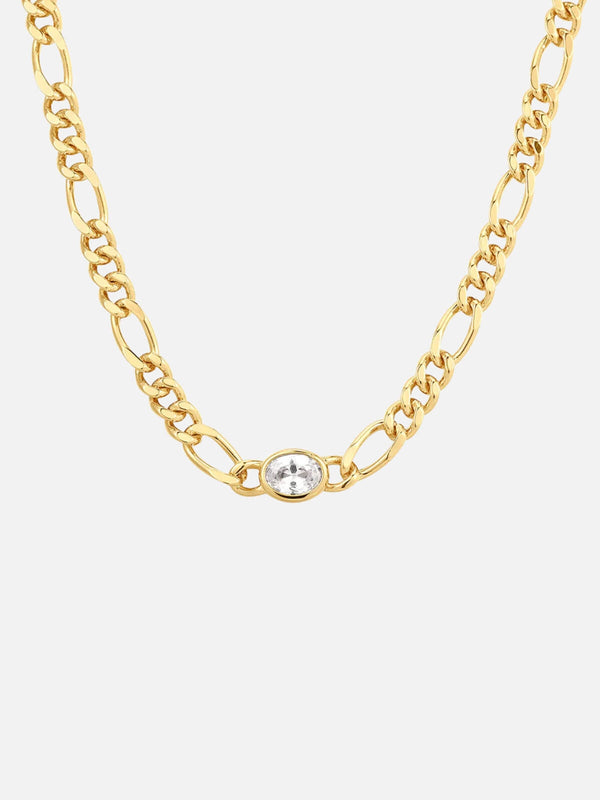 perlu The Oval Bezel Chain Necklace - Gold