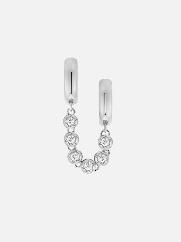 perlu The Rose Bud Double Hoops - Silver