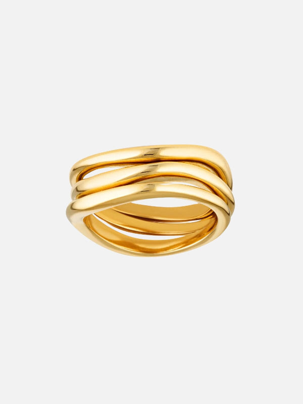 perlu Triple Wave Ring Set