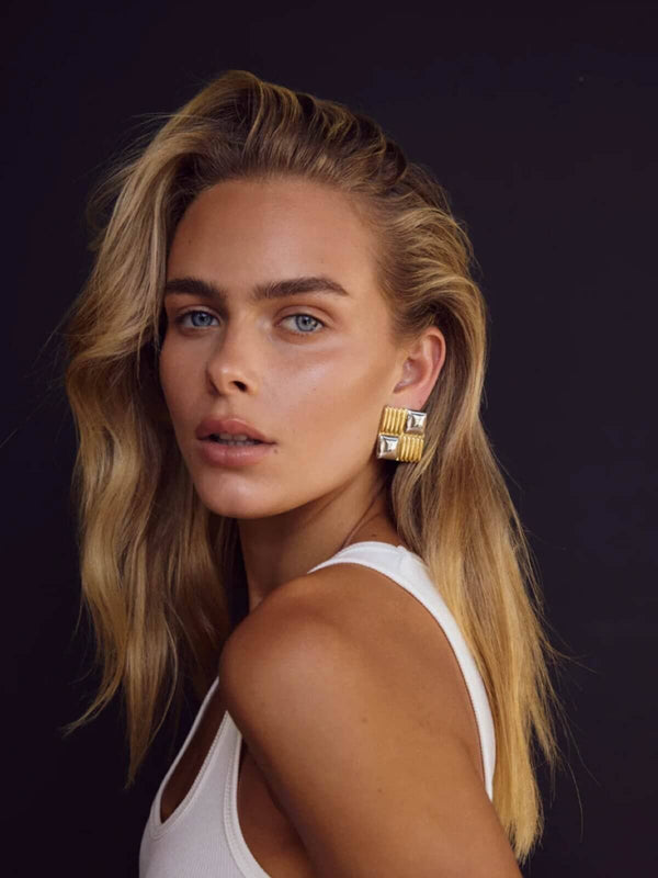 Perlu Valentina Earrings - Two-Tone