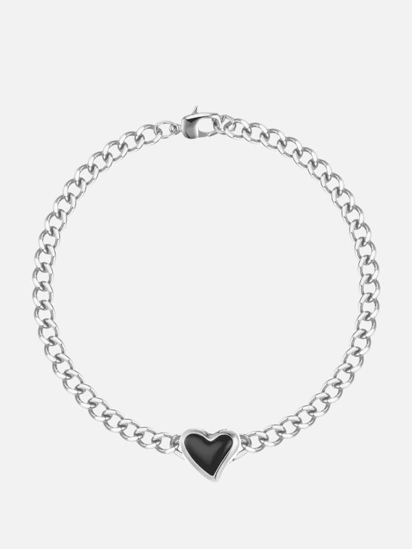 perlu Whitney Heart Choker: Sterling Silver Plating