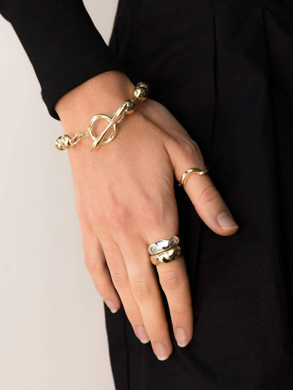 Perlu Wonky Hammered Ring: Sterling Silver