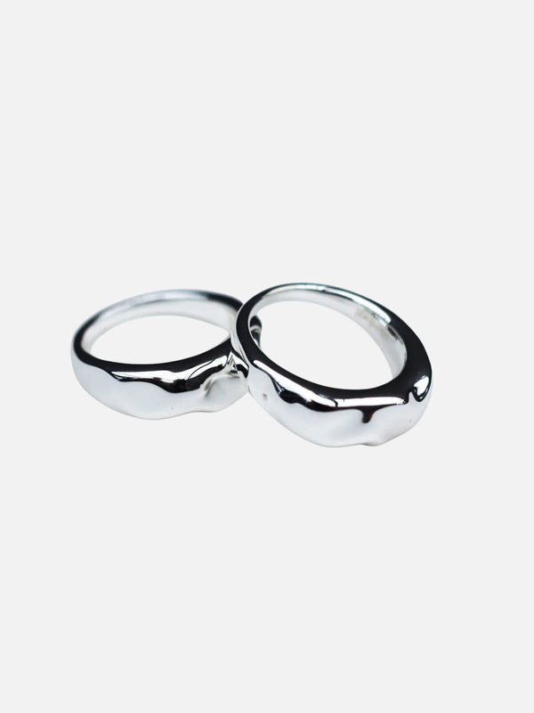 perlu Wonky Hammered Ring: Sterling Silver