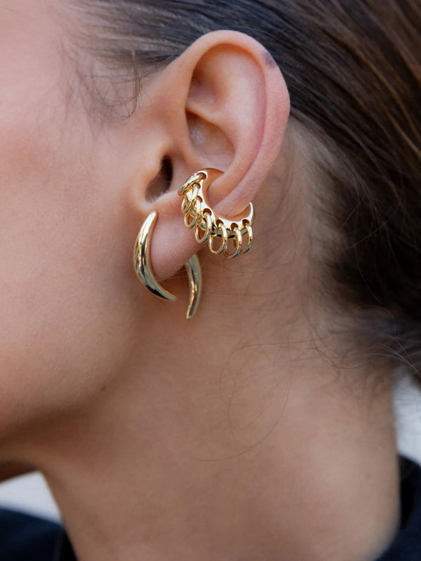 Perlu Pierced Large Ear Cuff: Brass + 18K Gold Plating