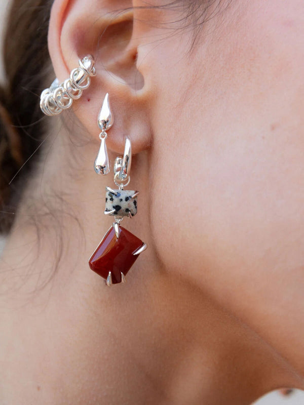 Perlu Pierced Large Ear Cuff: Brass + Sterling Silver Plating