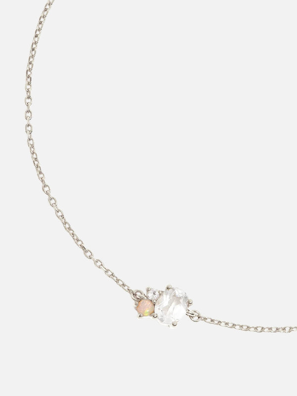 Perlu Sterling Silver Kindred Birthstone Bracelet - April