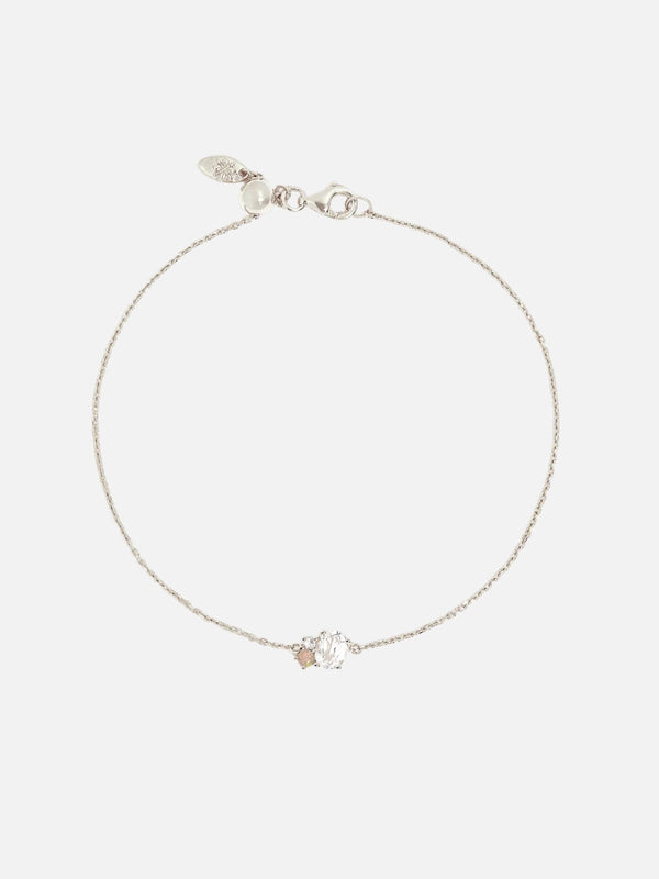 perlu Sterling Silver Kindred Birthstone Bracelet - April