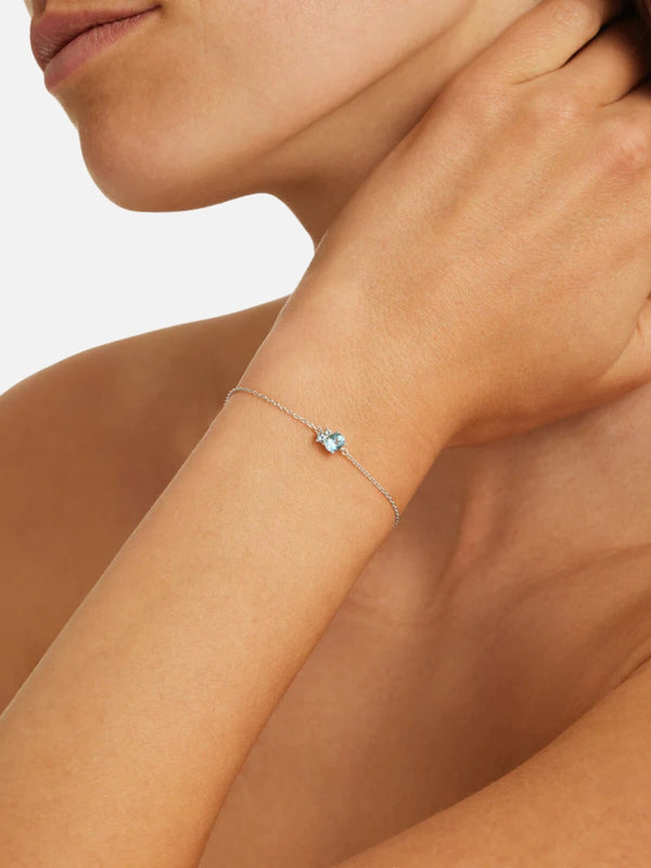 Perlu Sterling Silver Kindred Birthstone Bracelet - March