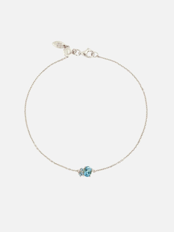 perlu Sterling Silver Kindred Birthstone Bracelet - March