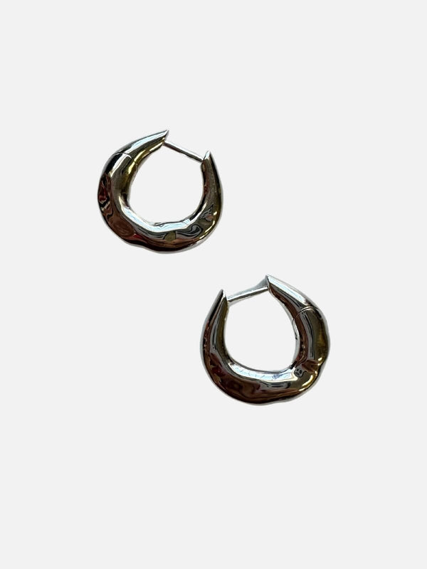 perlu Wonky Hoop Earrings: Brass + Sterling Silver Plating