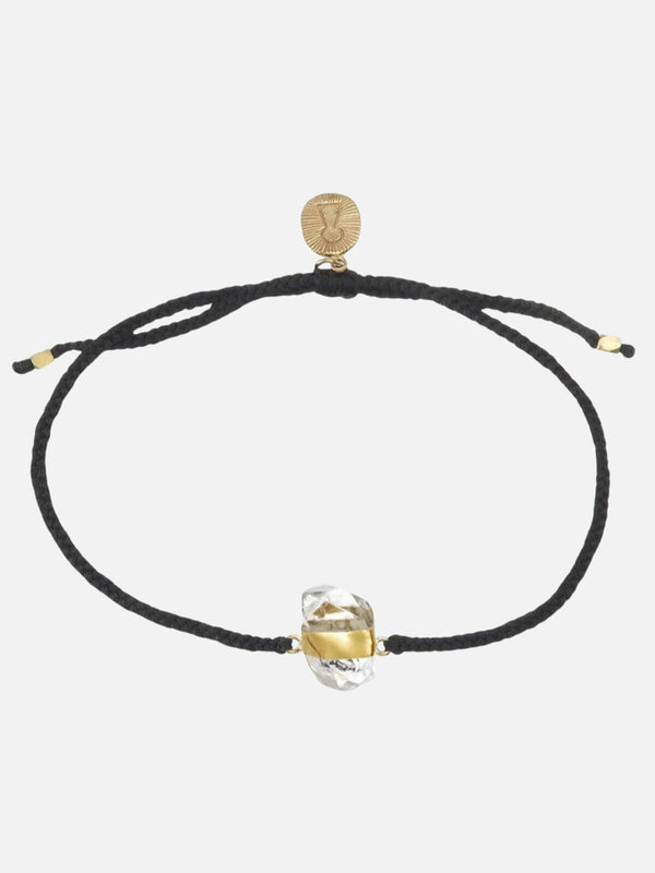 perlu Woven Crystal Bracelet | Gold - Black / Diamond Quartz