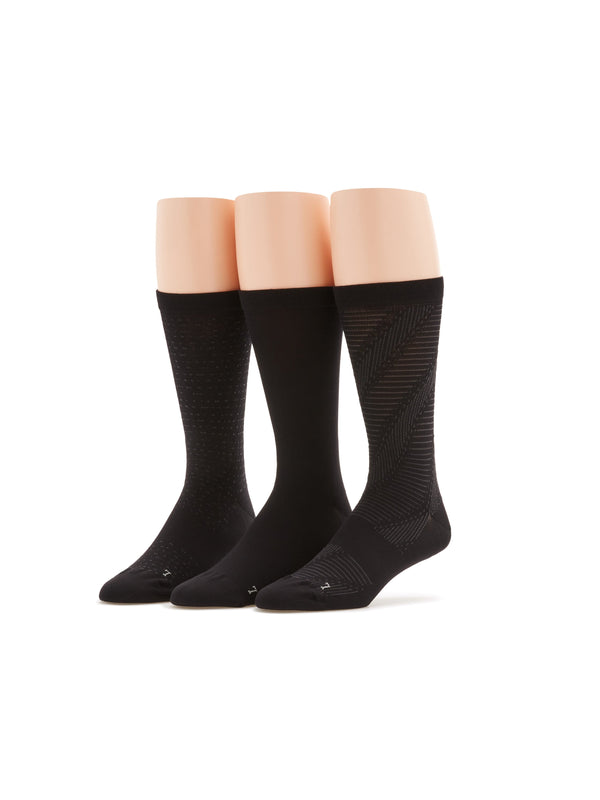 Perry Ellis 3 Pack Performance Microfiber Tech Stitch Crew Socks 3 Color Asst