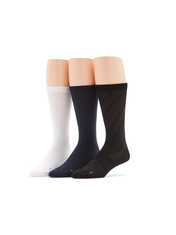 perry ellis 3 Pack Performance Microfiber Tech Stitch Crew Socks 3 Color Asst