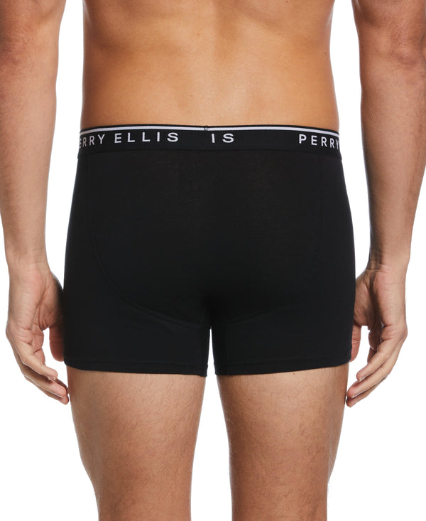 Perry Ellis 4-Pack Cotton Stretch Boxer Brief Black